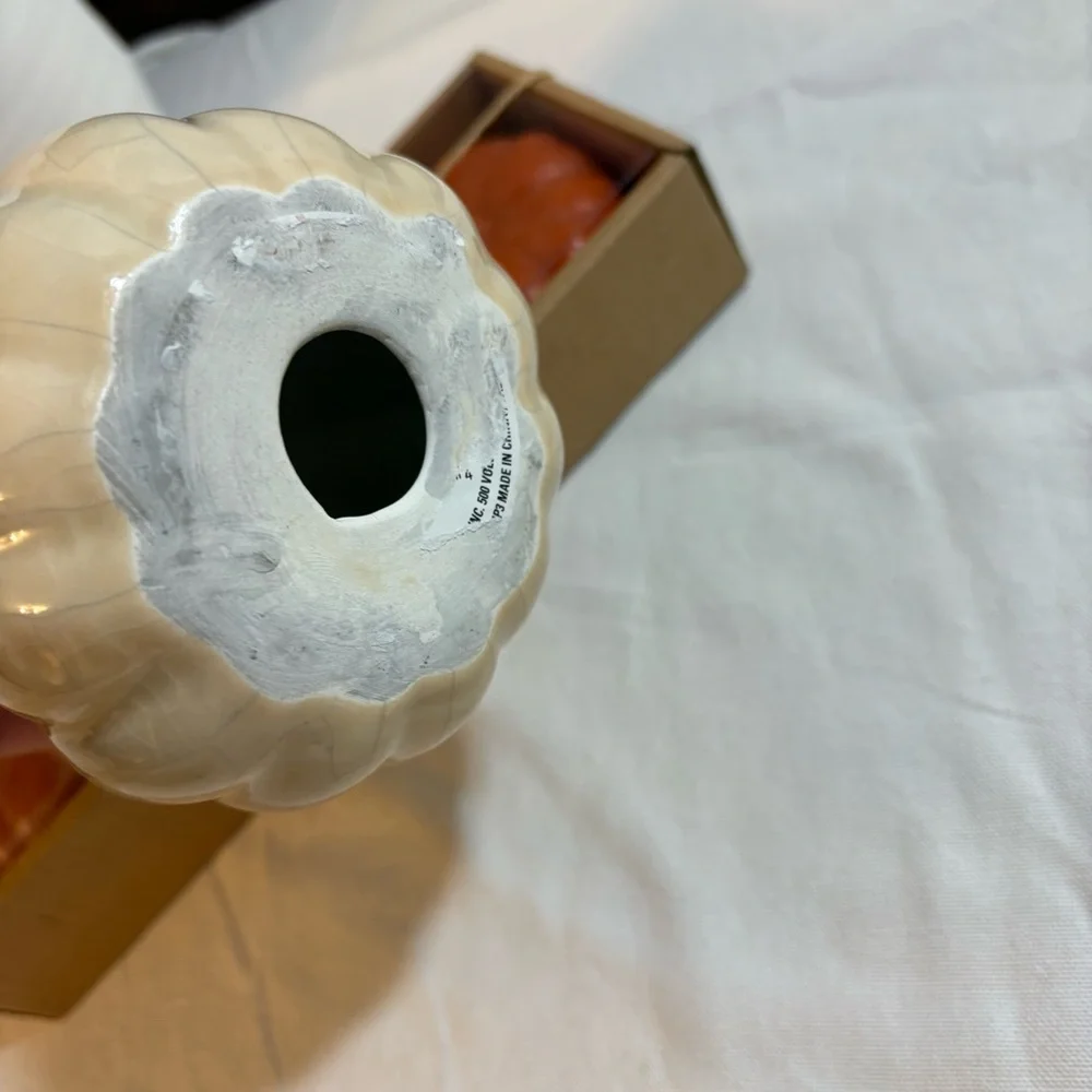 Crate&Barrel Pumpkin Candle Trio NEW IN BOX